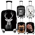 Twoheartsgirl Stretch Dog ELK Horse Print Suitcase Cover for Travel Elastic 18-32inch Travel Luggage Covers Waterproof Covers