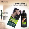 Mokeru 500ml Natural Noni Fruit Essence Long Lasting Fast Dye Permanent Black Hair Dye Shampoo for Woman Men Coloring Gray Hair