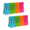 24Pcs 1 Set Laundry Clothes Pins Hanging Pegs Clips Plastic Hangers Racks Clothespins Useful Laundry Accessories L*5