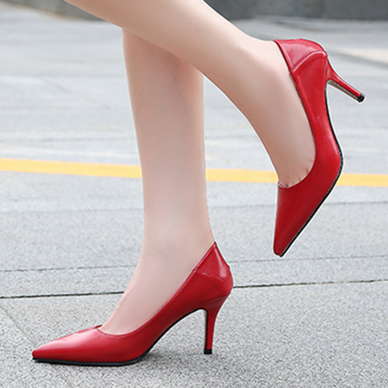 High Heels Pumps For Women Pointed Toe two-wear Fashion Daily 7.5cm Heels Shoes Large Size 35-43 44 45 46 Ladies Brand Pumps