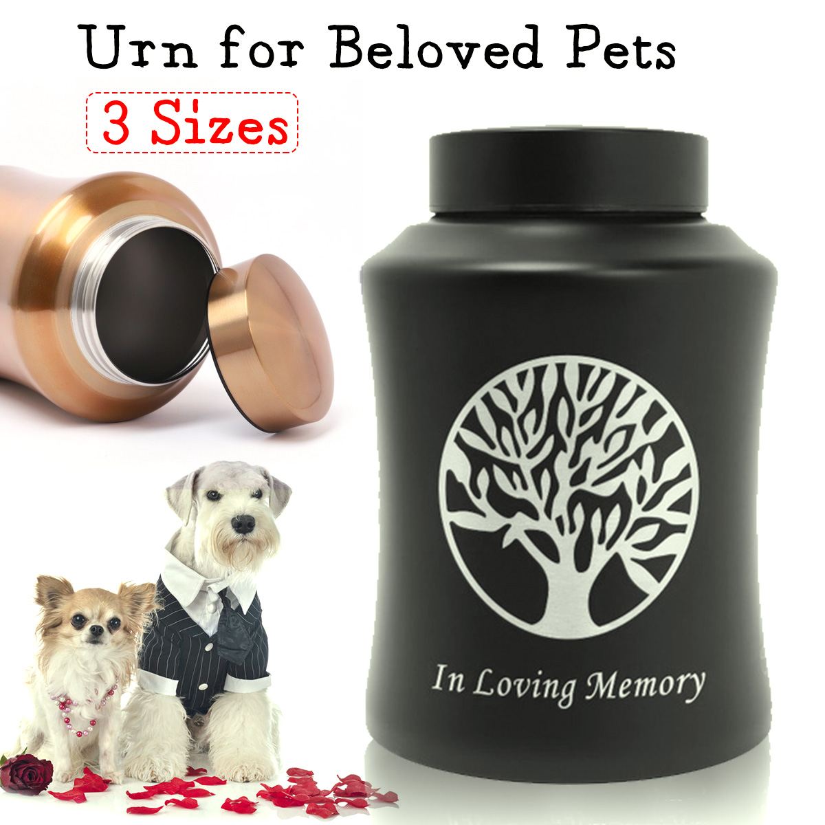 Pet Memorial Urn For Dogs Cats Birds 800/500/250ml Cremation Ashes Holder Small Animals Mouse Rabbits Fish Funeral Casket