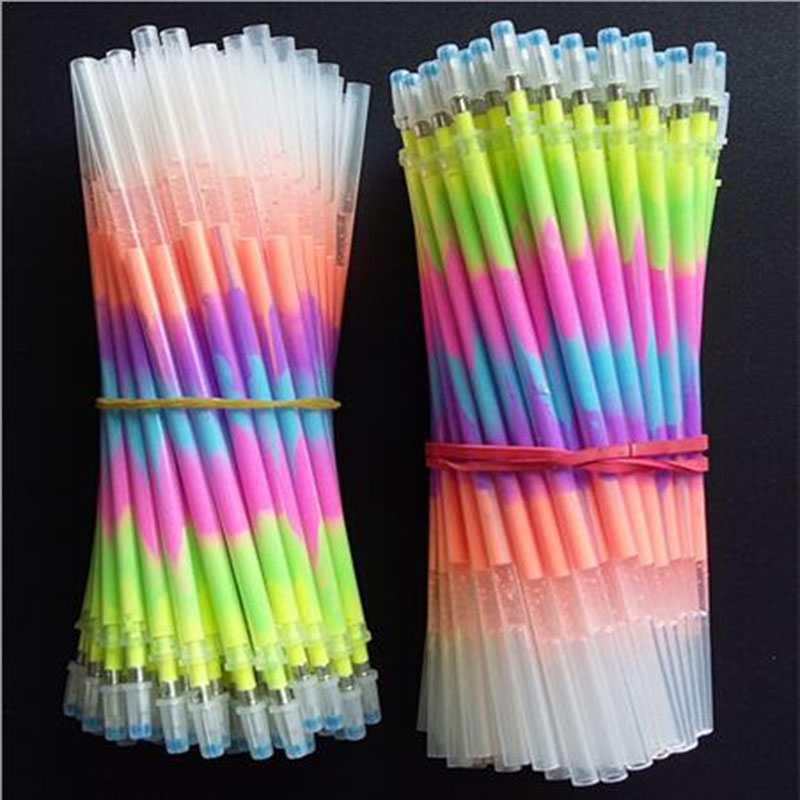 20Pcs / Multi color Rainbow Refill Highlighters Gel Pen ball point pen Students painting graffiti fluorescent Refill
