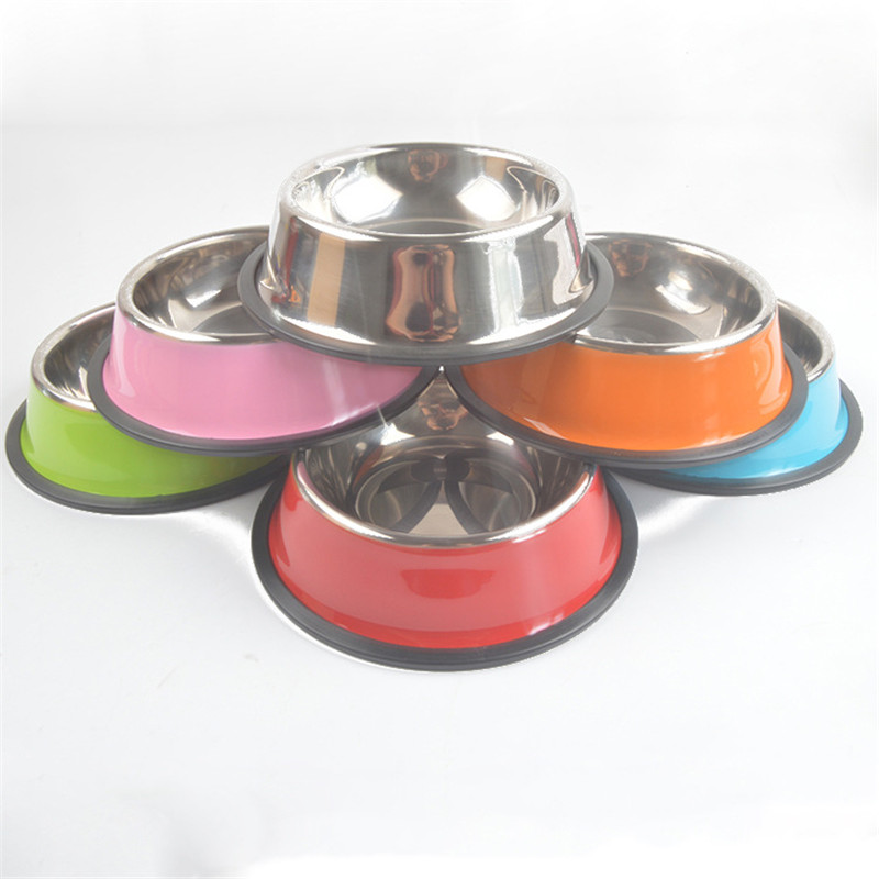 Non-slip Cat Bowls Stainless Steel Pet Food Bowl Pet Feeding Supplies Thicken Anti-fall Dog Bowl Cat Feeding & Watering Supplies