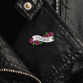 Elegant Red Rose pin Rose to send beauty" Feminist "Badges Lapel Brooch Enamel pin denim bag cap Jewelry Gift for Women girls