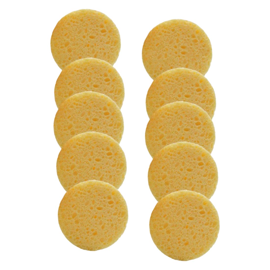 10pcs Soft Wood Pulp Sponge Cellulose Compress Cosmetic Puff Facial Washing Sponge Face Care Cleansing Makeup Remover Tools