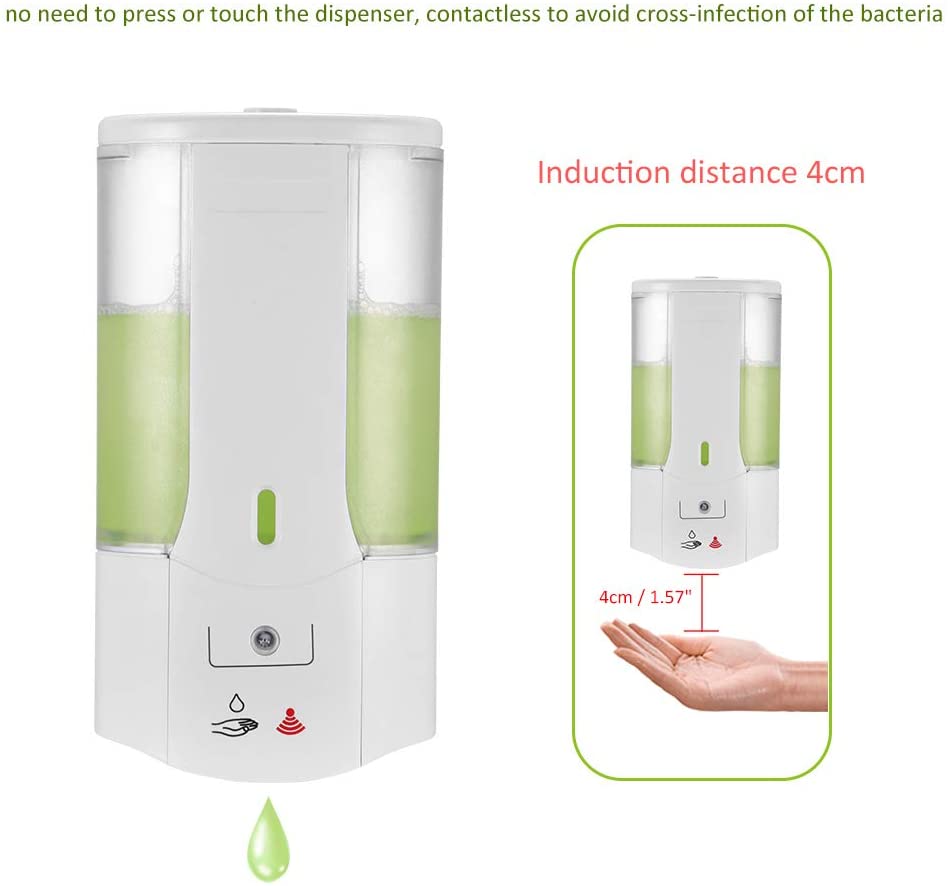 450ml Wall Liquid Soap Dispenser Automatic Intelligent Sensor Induction Touchless Hand Washin Dispensers for Kitchen Bathroom