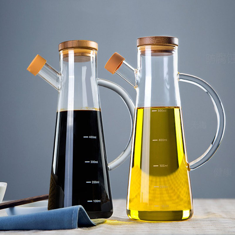 New Cooking Seasoning Bottle Dispenser Sauce Bottle Glass Storage Bottles For Oil And Vinegar Creative Kitchen Tools Accessories