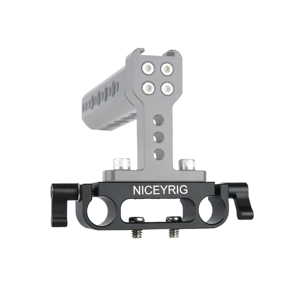 (Upgrade Version)Niceyrig New Design 15mm Rod Clamp With 1/4" Screw Rail Block for DSLR Camera Support Rail