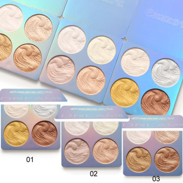 4 Colors Highlighter Makeup Shimmer Baking Powder Highlighter Palette Skin Brighten Highlight Face Contour Bronzer Cosmetics