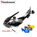 Mambaman Sport Stereo Wireless Bluetooth 4.1 Headset Telephone Driving Sunglasses/mp3 Riding Eyes Glasses With colorful Sun lens