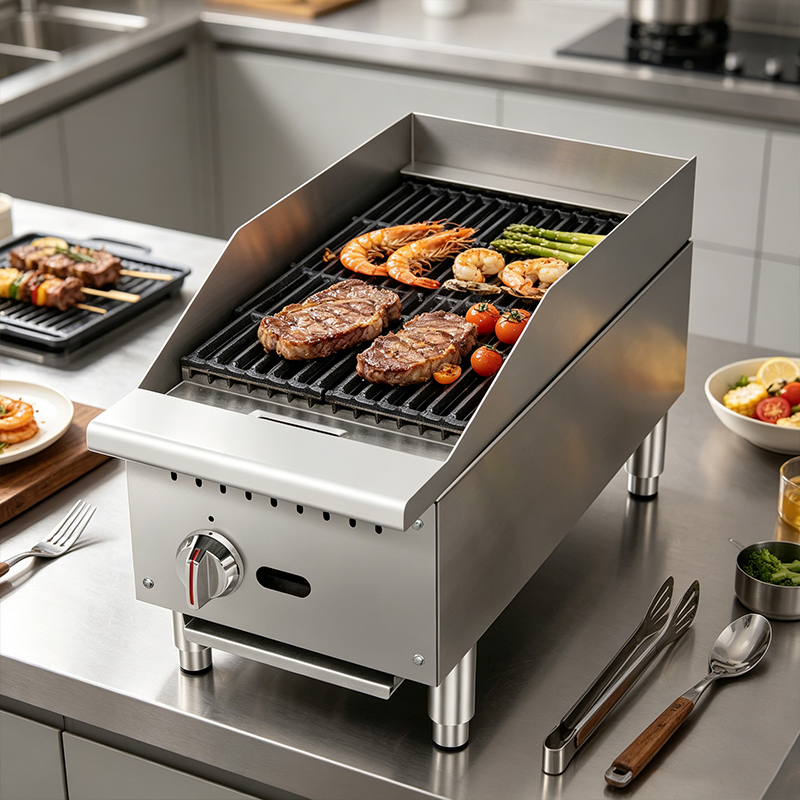 Space-saving gas griddle