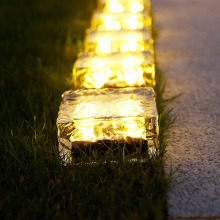 4 LED Solar Ice Underground Lamp Solar Garden Deck Light Brick Ice Cube Path Floor light Stair Lawn Deck Solar Buried Lamps