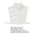 Women Sweet Layer Agaric Ruffles Stand False Fake Collar Button Down Half-Shirt