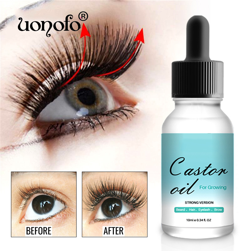 Organic Castor Oil Eyelash Growth Treatment Grow Eyebrow Enhancer Thickener Serum Longer Fuller Lash Lifting Liquid 10ML