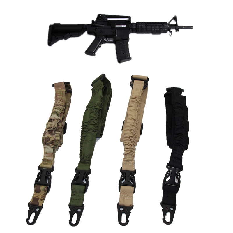 Nylon Multi-Function Adjustable Tactical One Point Rifle Sling Hunting Gun Strap Single Point Gun Sling w/ Quick Release Buckle
