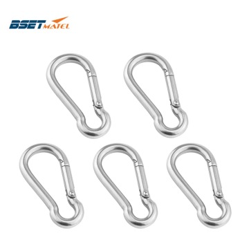 5PCS 5mm 6mm 8mm Multifunctional 304 Stainless Steel Spring Snap Carabiner Quick Link Ring Hook snap shackle Chain Fastener Hook