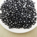White Initial J Printing Black Letter Beads 3600PCS 4*7MM Flat Round Shape Plastic Alphabet English Character Spacers Lucite