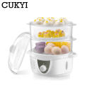 CUKYI 3 layer Household Electric Steamer Food Cooker Steamed Egg 6 Gear Timer Boiler Breakfast Machine Automatic Power Off