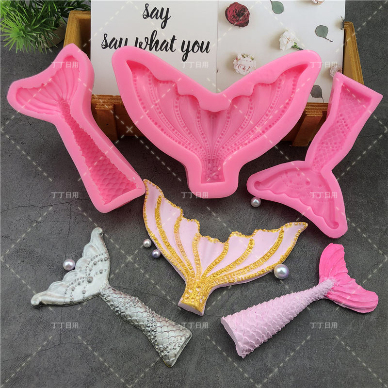 DIY Lovely Shell Starfish Conch Silicone Chocolate Mold Fish Mermaid Tail Fondant Cake Decorating Tools Clay Resin Art Moulds