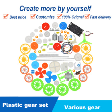 112pcs Plastic Gear Gearbox Electronics DIY Toy Car Boat RC Aircraft Robot Repair Assembly Kit School Scientific Child Gift