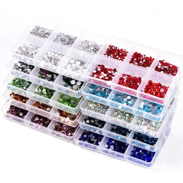 1200pcs Mix Sizes Glass Crystal Non Hot Fix Rhinestone Set Flatback Crystal Nail Rhinestones Diamond For DIY Decorations B3900