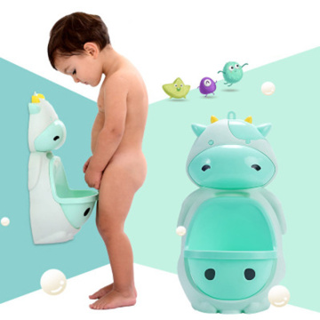 Kids Animal Cartoon Cow Design Baby Boy Potty Toilet Urinal Pee Trainer Wall-Mounted Potty Toilet Training Stand