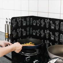Kitchen Specialty Tools Foldable Aluminum Grease Trap Gas Stove Oil Splash Wall Type Baffle Household Cooking Utensils Accessory