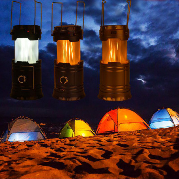 Camping light For Outdoor Hiking Emergencies 6 LED Camping Lantern Flashlights Collapsible Solar Tent Light Gear Accessories