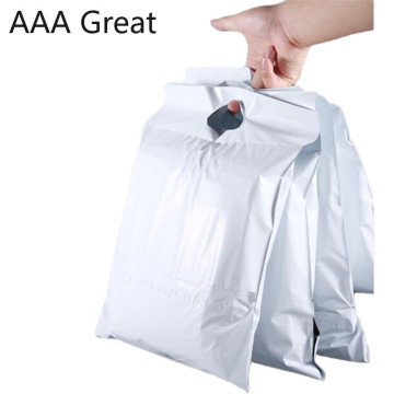 100Pcs/Lot White Tote Bags Express Courier Bags Self-Sealing Adhesive Thick Plastic Poly Envelope Gifts Mailing Bags With Handle