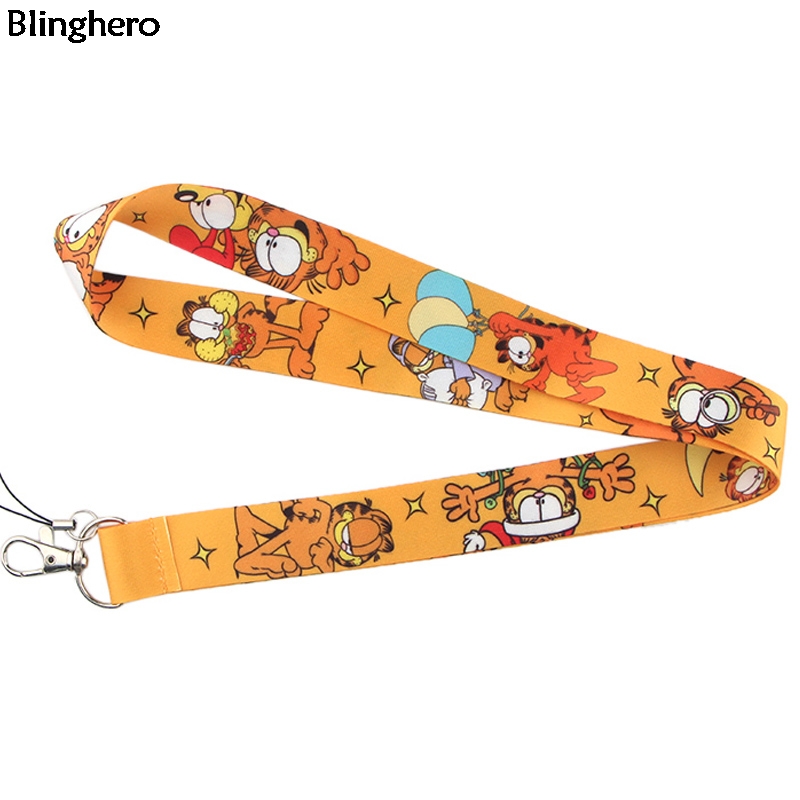 Blinghero Cartoon Cat Lanyard Keys Phone Holder Funny Neck Strap With Keyring ID Card DIY Animal Lanyard Hang Rope BH0149