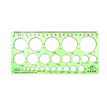 uxcell Geometric Drawing Template Measuring Ruler Round Shape Green Plastic 20cm for Art Design and Building Formwork