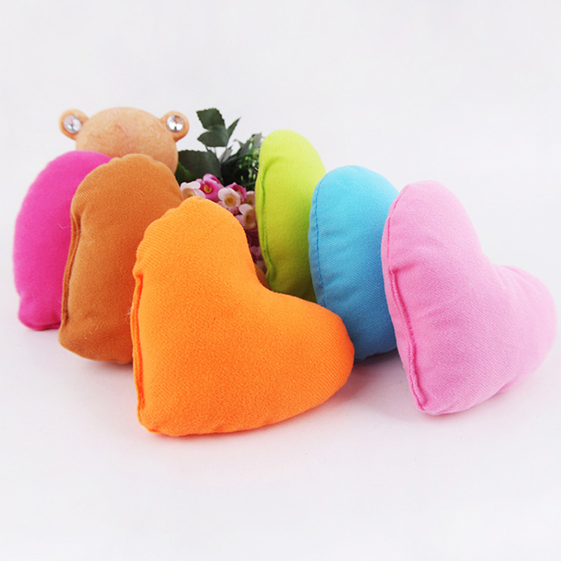 Cute Colorful Love Small Dog Pillow PP Cotton Padded Heart Shaped Pillow For Pet Toys Soft Plush Dog Bed Puppy Kennel Pillow