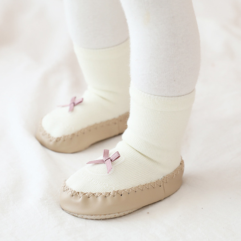 Pudcoco Baby Cute Socks Baby Cartoon Non-slip Cotton Toddler Floor Socks Kids Shoes Slipper Bowknot Sewing Thread Socks