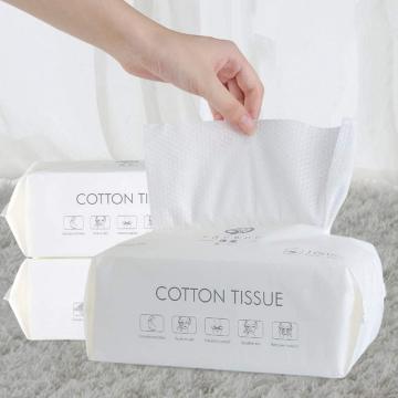 Facial Tissue Disposable Face Towel Wipes Facial Cotton for Sensitive Skin Dry and Wet Use Cotton Wipes Disposable Cleansing