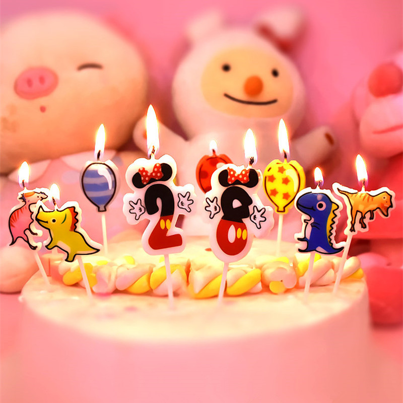 1 pcs cartoon Candles mickey number for A Cake Shimmer and Shine Party Cake Baby Kids Birthday Annivesary Party Decoration Tools
