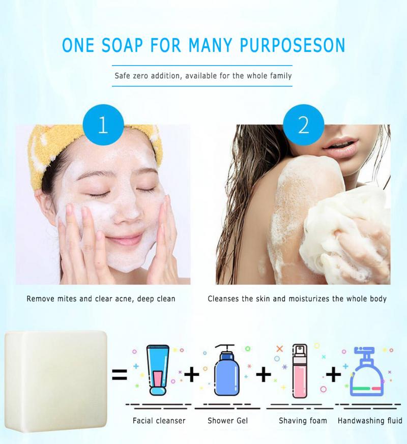 100g Sea Salt Soap Removal Pimple Pores Acne Treatment Cleaner Moisturizing Goat Milk Face Wash Soap Base Skin Care TSLM2