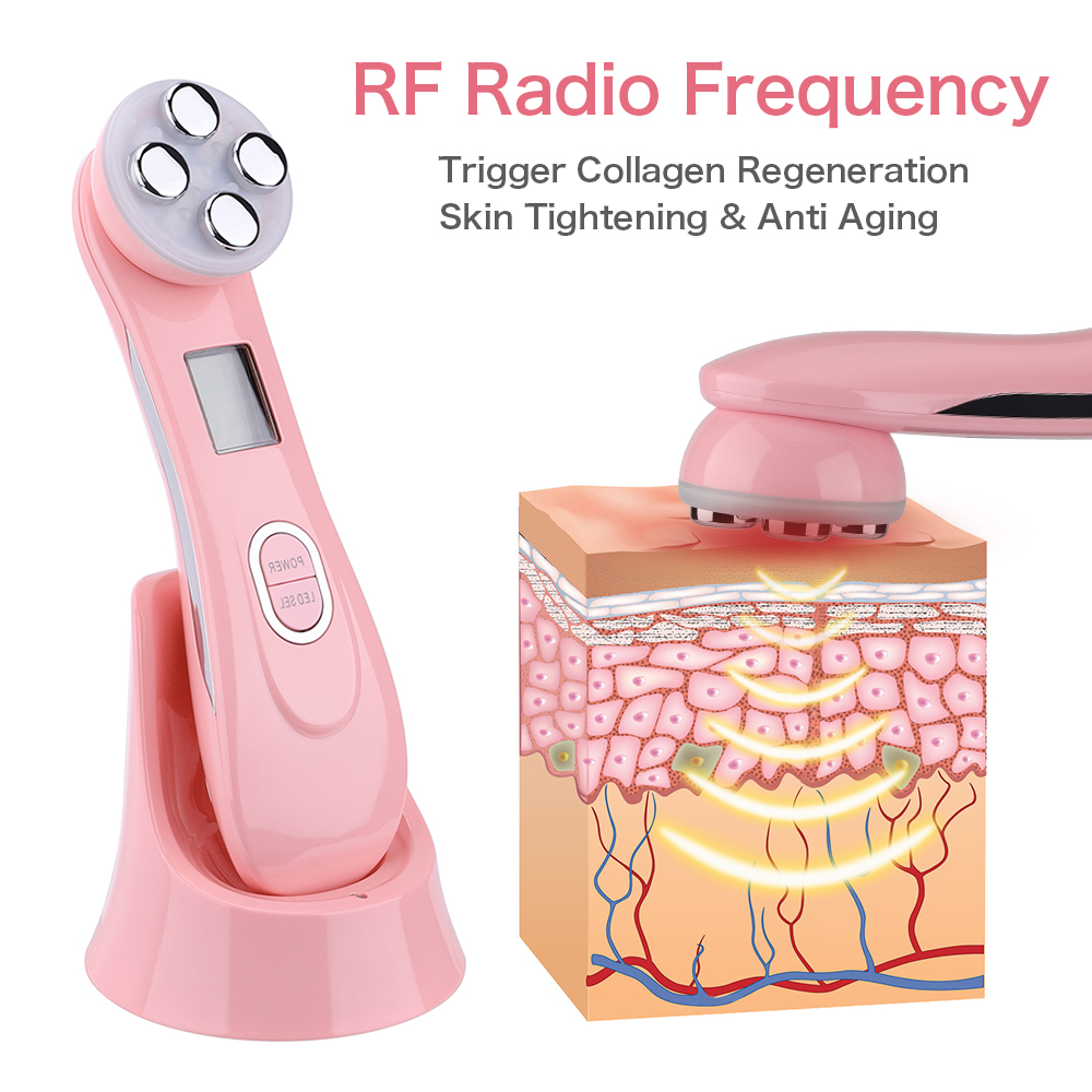 Anti Aging Radiofrequency Mesotherapy 5 in 1 LED Skin Tightening RF&EMS Face Lifting LED Photon Galvanic Beauty Skin Care Tools