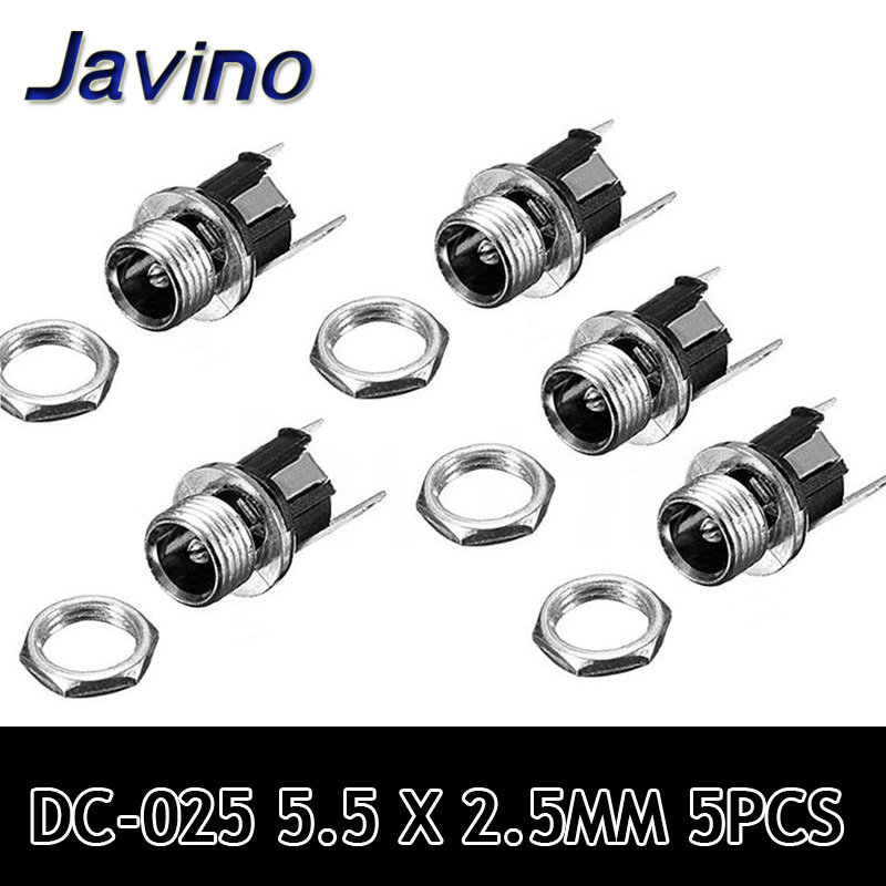 5PCS Male and female DC Power plug 5.5*2.1MM 5.5*2.5MM 3.5*1.35MM 5.5*2.1 Jack Adapter Connector Plug Golden DC-022B DC-025M