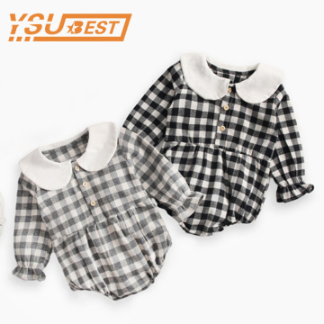 New 2019 Baby Boys Girls Romper Plaid Long Sleeve Infant Girl Solid Rompers Baby Lovely One-Pieces Kids Boy Clothing Baby Romper