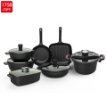 Wholesale 10pcs Homekitchen black non stick cookware set