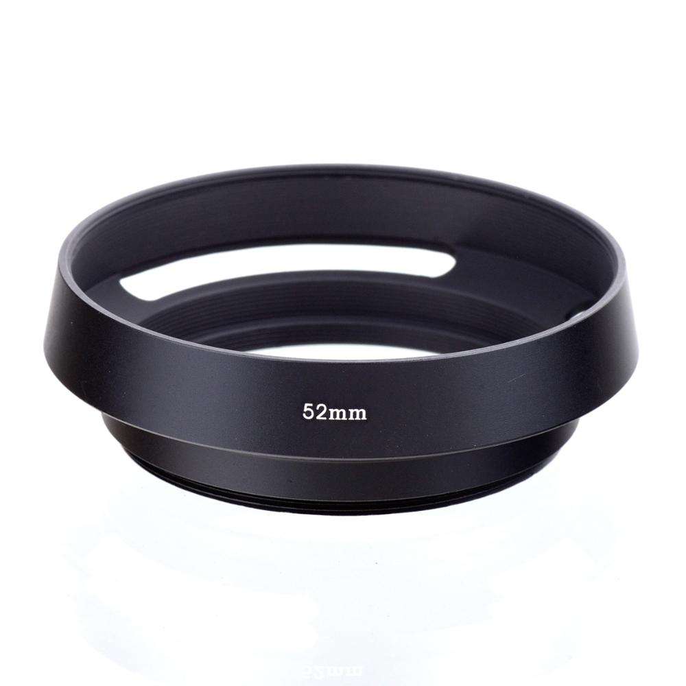 52mm Camera Lens Hood Metal Vented Screw-in Lente Protect For Canon Nikon Sony Leica Olympus Pentax