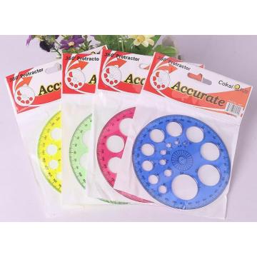 Ellen Brook 1 Pcs Stationery 360 Degrees Round Ruler Transparent Template Circle Foot Office School Drafting Supplies Rulers