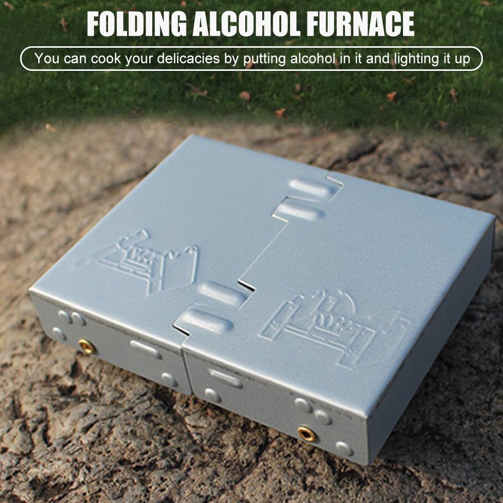 Outdoor Mini Folding Portable Oven Picnic Camping Solid Fuel Alcohol Stove Outdoor Camping Kitchen Accessory