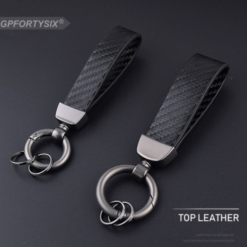 Motorcycle Car Keychain Carbon Fiber Leather Black Zinc Alloy Key Chain Key Rings Gift Auto Styling Accessories For BMW Honda