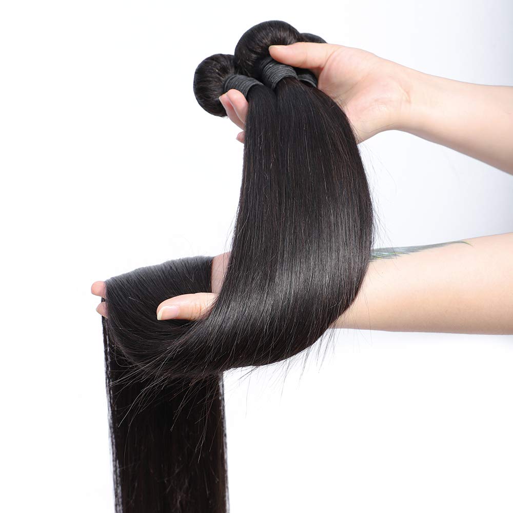 Missanna 30 32 34 36 38 40 Inch Indian Soft Straight Weave Bundle 100% Natural Color Human Hair 1 3 4 Bundles Thick Remy Hair