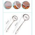 2 Size Stainless Steel Colander Filter Oil Spoon Fine Mesh Soybean Milk Oil Surface Powder Sieve Drainer