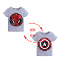 Summer Baby Clothing Girls Boys T-Shirts 1pcs Magic Sequin Change graph Reversible Cotton Casual Fashion T Shirt Kids Tops Tee