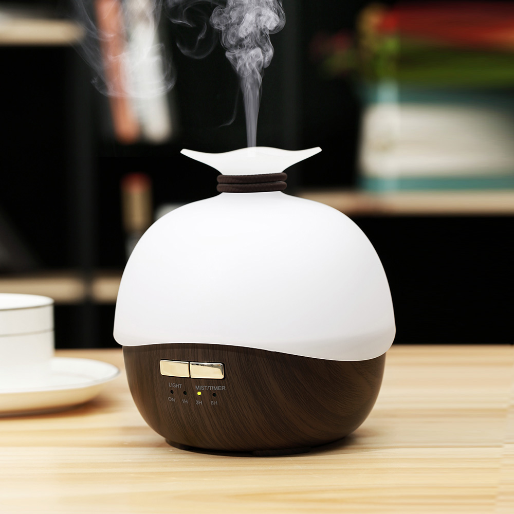 Marble Wood Grain Essential oil diffuser 400ML Ultrasonic Cool Mist Maker Fogger Humidifier LED Lamp Aroma Oil Diffuser Electric