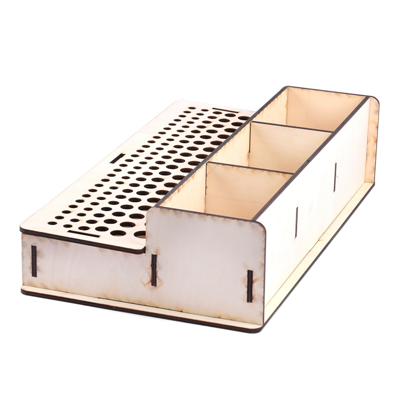 ELEG-DIY Wood Leather Craft Tools Holder Stand Stamp Punch Accessories Storage Box Organizer