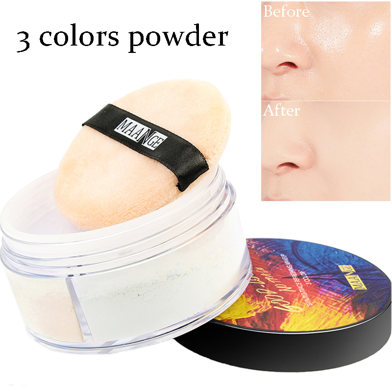 3 Colors Natural Face Powder Smooth Skin Oil Control Foundation Long-lasting Matte Setting Loose Powder Pigment Makeup Cosmetic